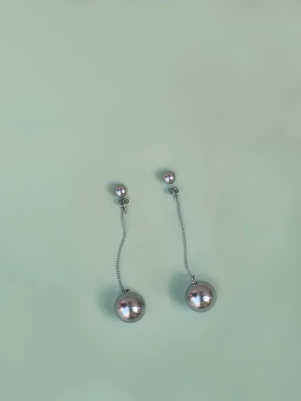 Moon Gray Silver Plated Pear Earring sold by VERAFIED