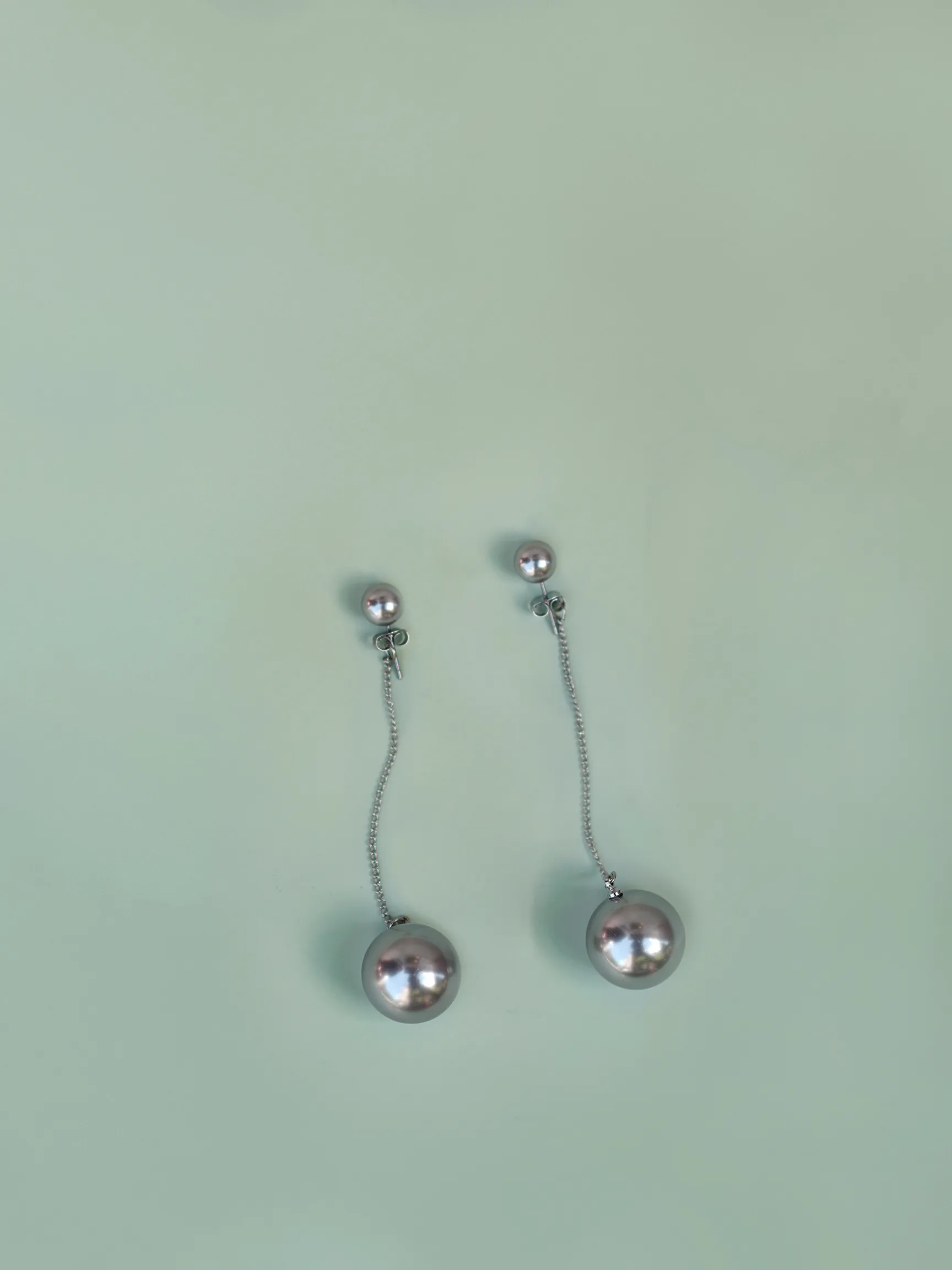 Moon Gray Silver Plated Pear Earring sold by VERAFIED