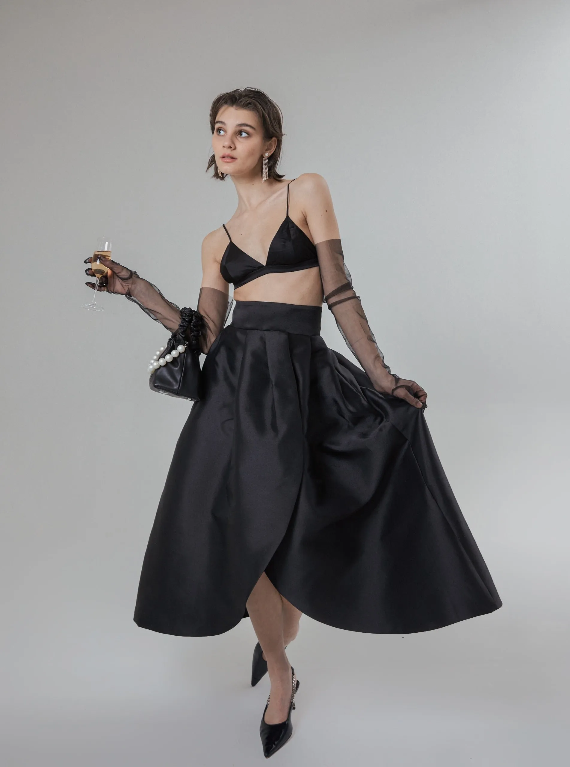 Audrey Satin Skirt sold by VERAFIED product image thumbnail 2