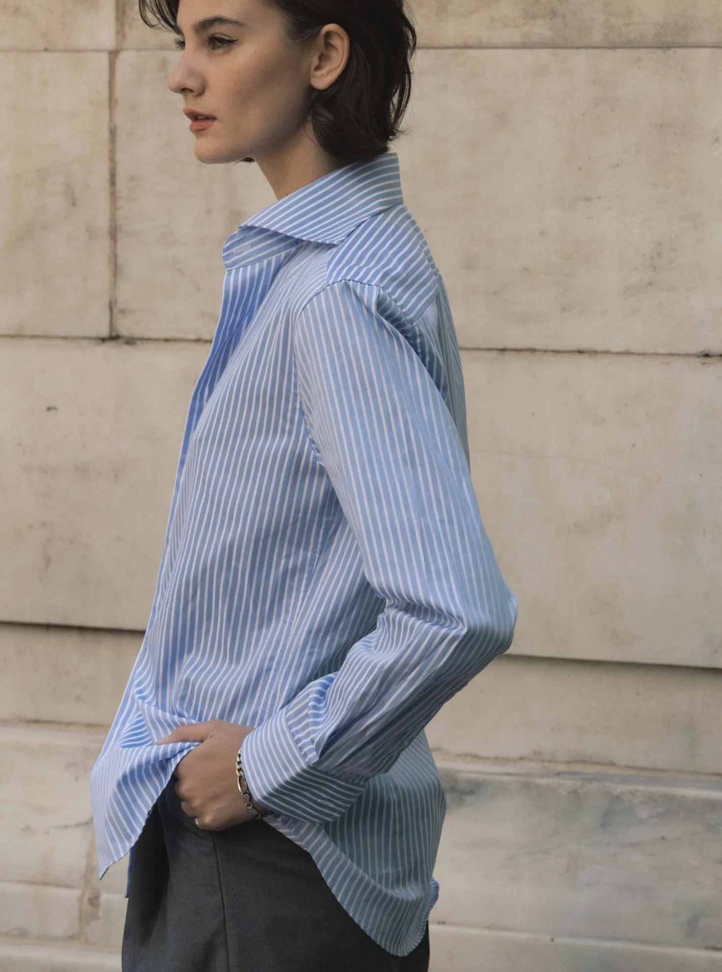 Blue Stripe Dress Shirt sold by VERAFIED product image thumbnail 2