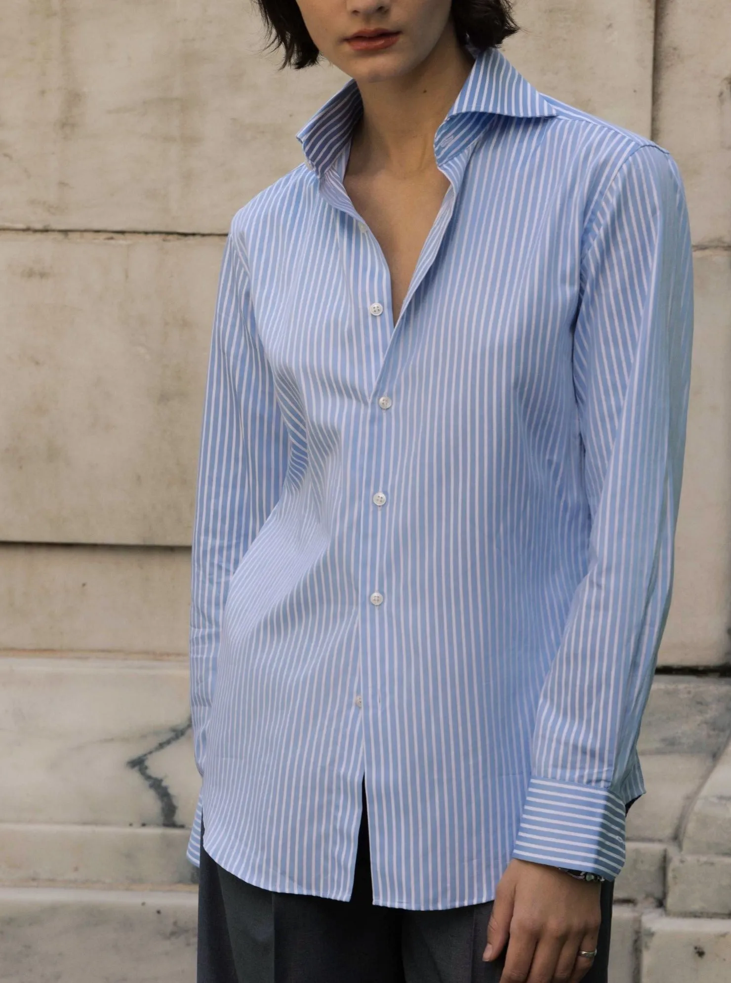 Blue Stripe Dress Shirt sold by VERAFIED
