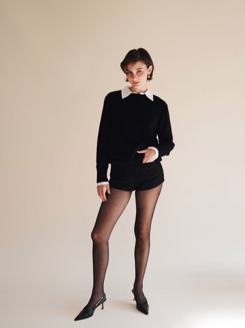 Black Cashmere Crew Neck Sweater(Final Sale) sold by VERAFIED product image thumbnail 2