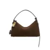 Gold Espresso Suede Hobo Bag sold by VERAFIED
