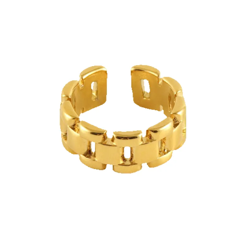 Gold three-link Open Ring (Final Sale) sold by VERAFIED