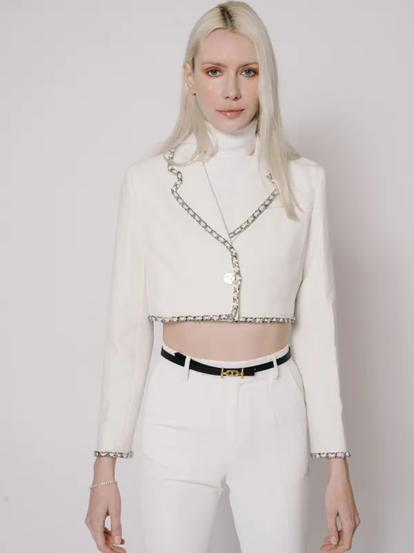 White Chain-embellished Blazer sold by VERAFIED