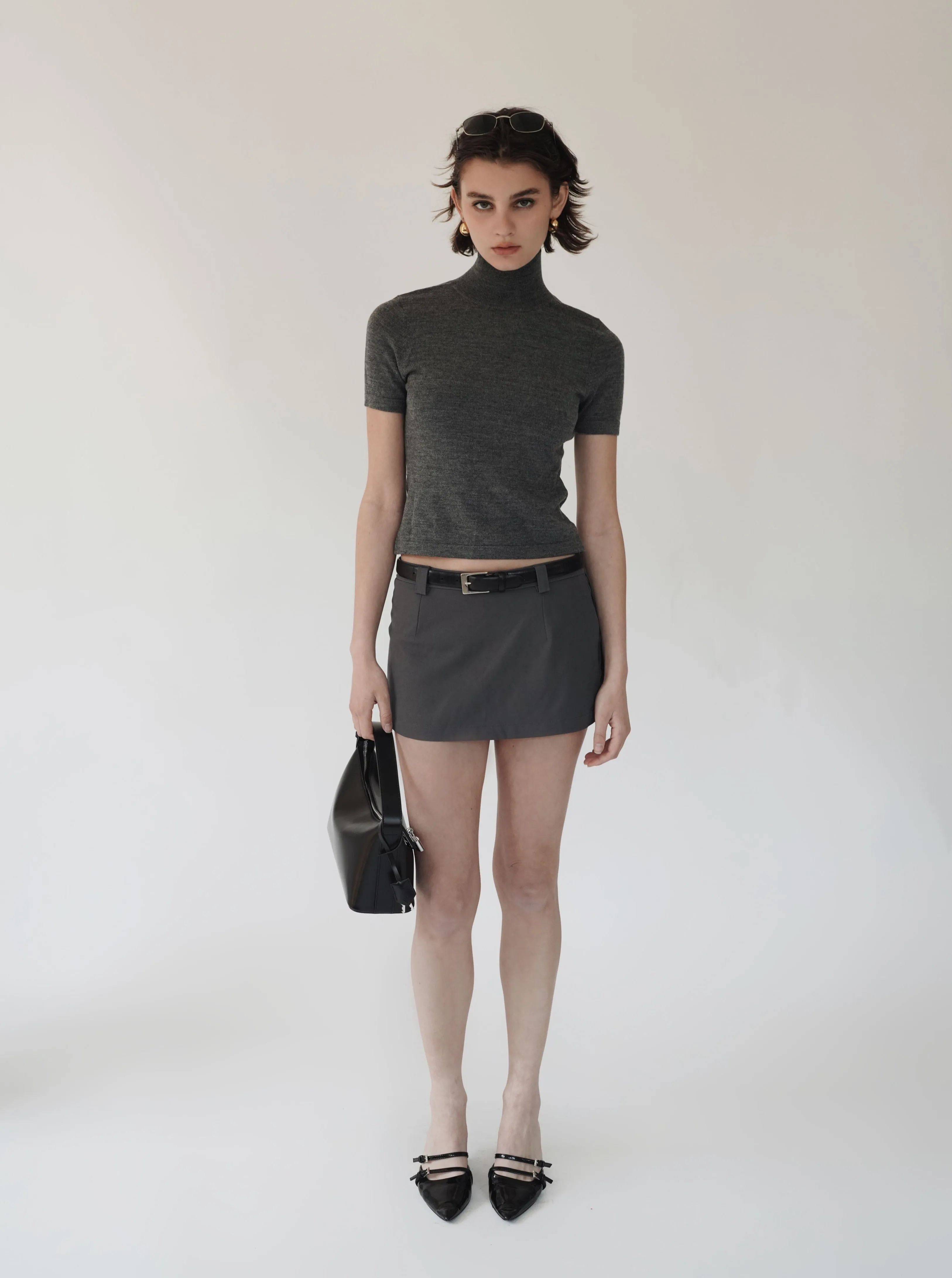 Grey Low-Rise Skort sold by VERAFIED