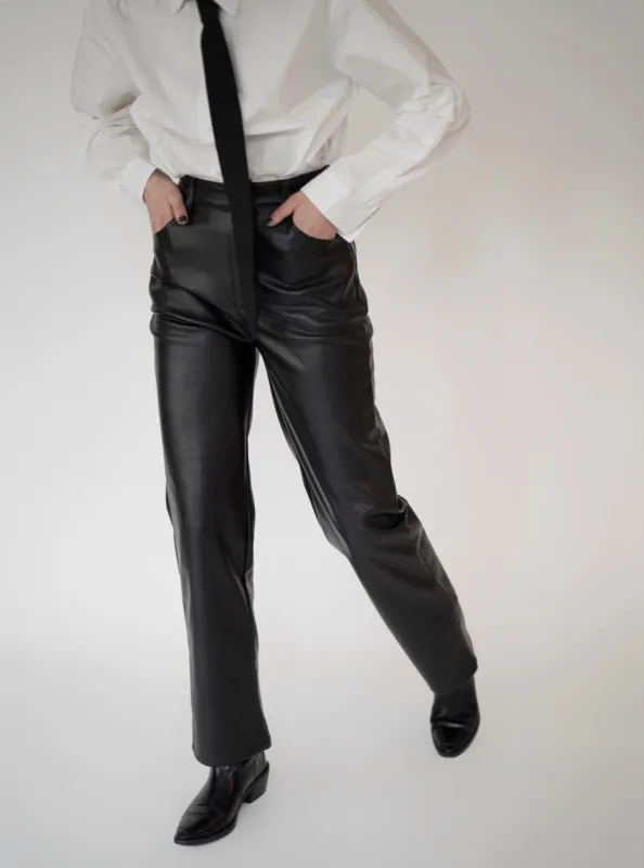 Vegan Leather Straight Pants sold by VERAFIED