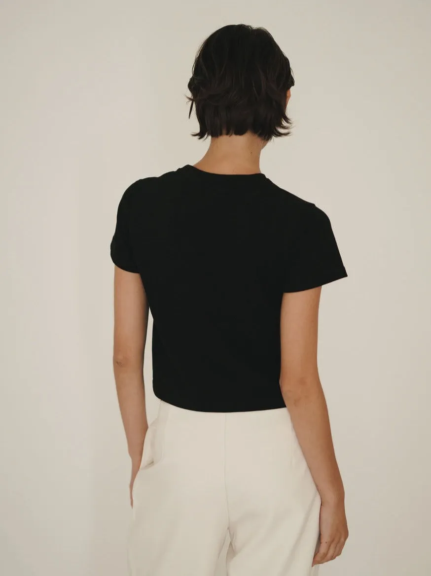 Black Cropped T-Shirt sold by VERAFIED product image thumbnail 3