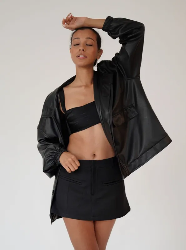 Black Low-rise Mini Skirt(Final Sale) sold by VERAFIED