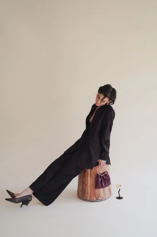 Burgundy Straight Pants sold by VERAFIED