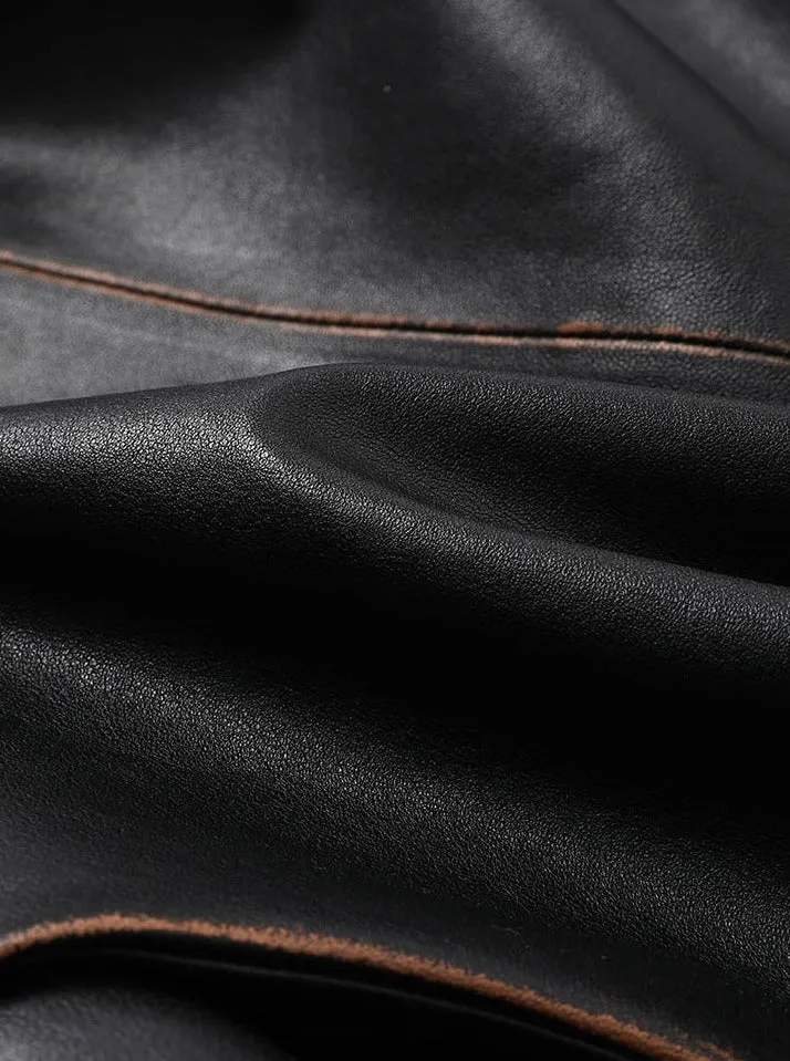 Cropped Leather Jacket (Final Sale) sold by VERAFIED product image thumbnail 4