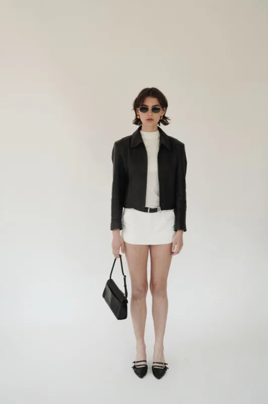 Cropped Leather Jacket (Final Sale) sold by VERAFIED