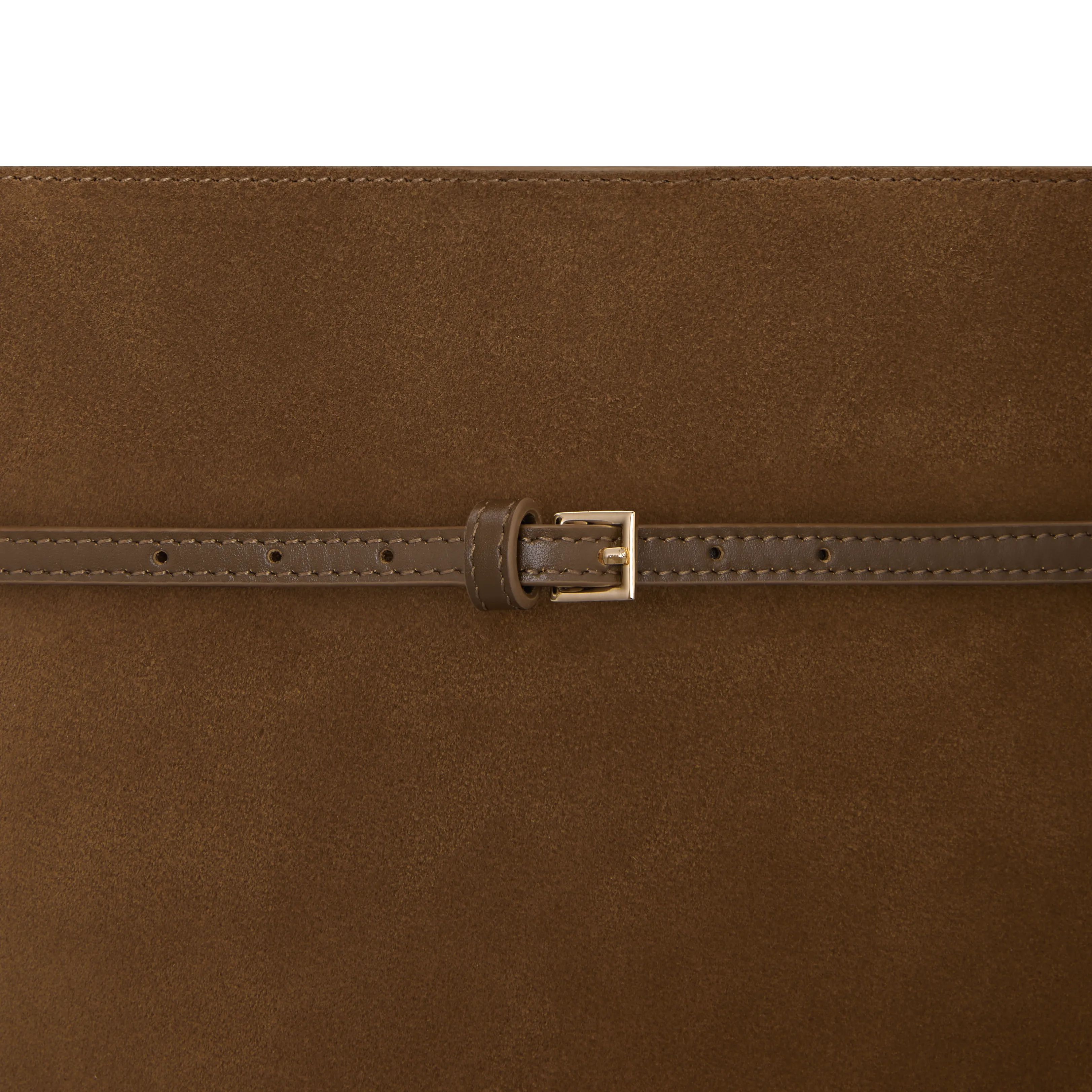 Toffee Suede Belted Tote Bag sold by VERAFIED product image thumbnail 4