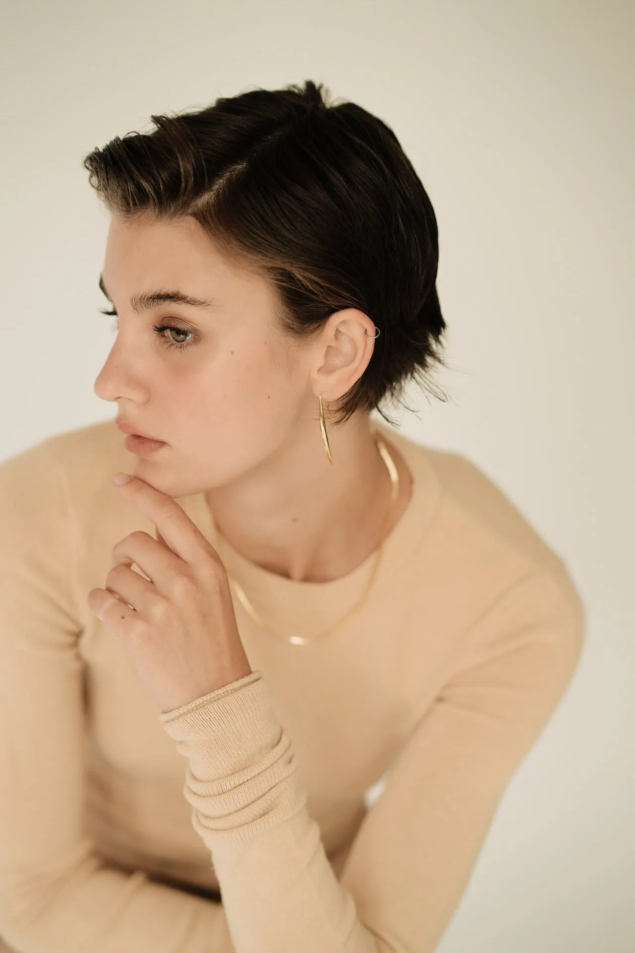 Gold Linear Drop Earrings sold by VERAFIED product image thumbnail 2