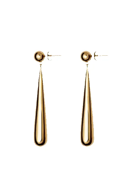 Gold Tapered Drop Earrings sold by VERAFIED