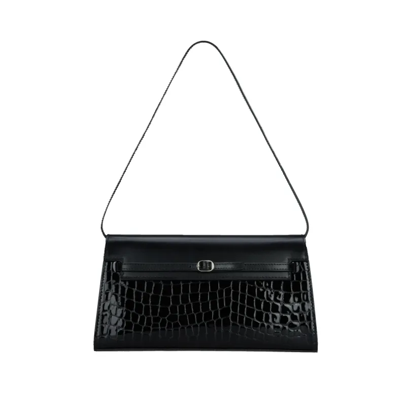 Black Croc Shoulder Bag (Limited Edition) sold by VERAFIED