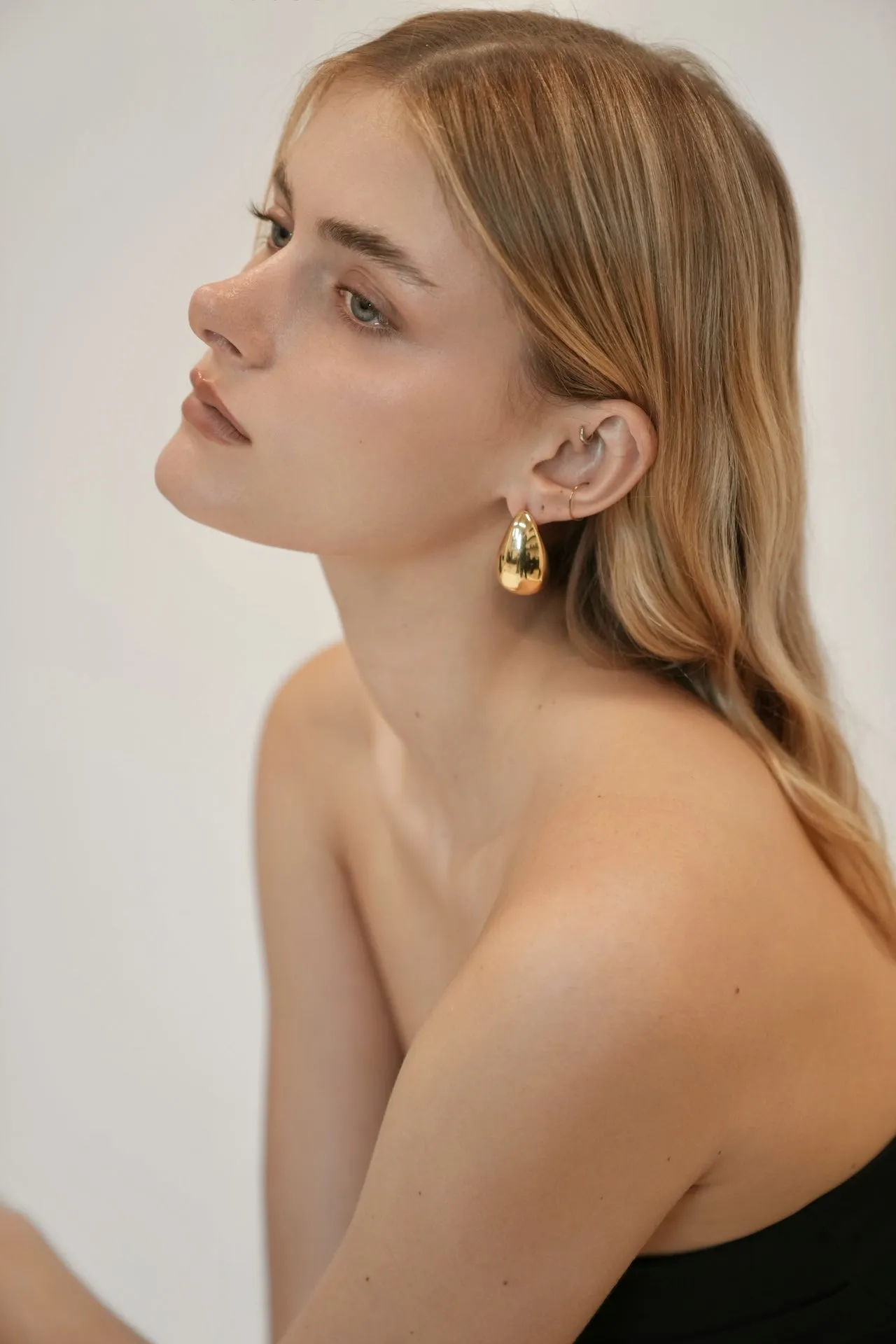 Gold Teardrop Earrings sold by VERAFIED product image thumbnail 5