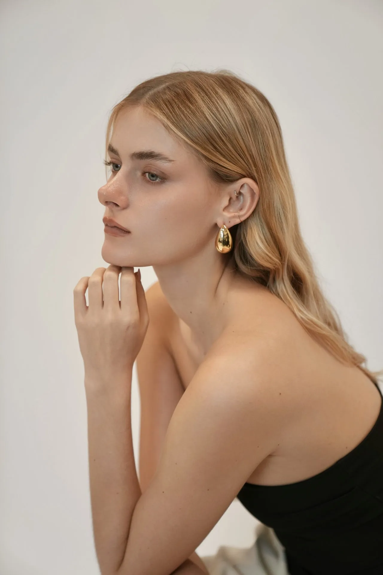 Gold Teardrop Earrings sold by VERAFIED product image thumbnail 4