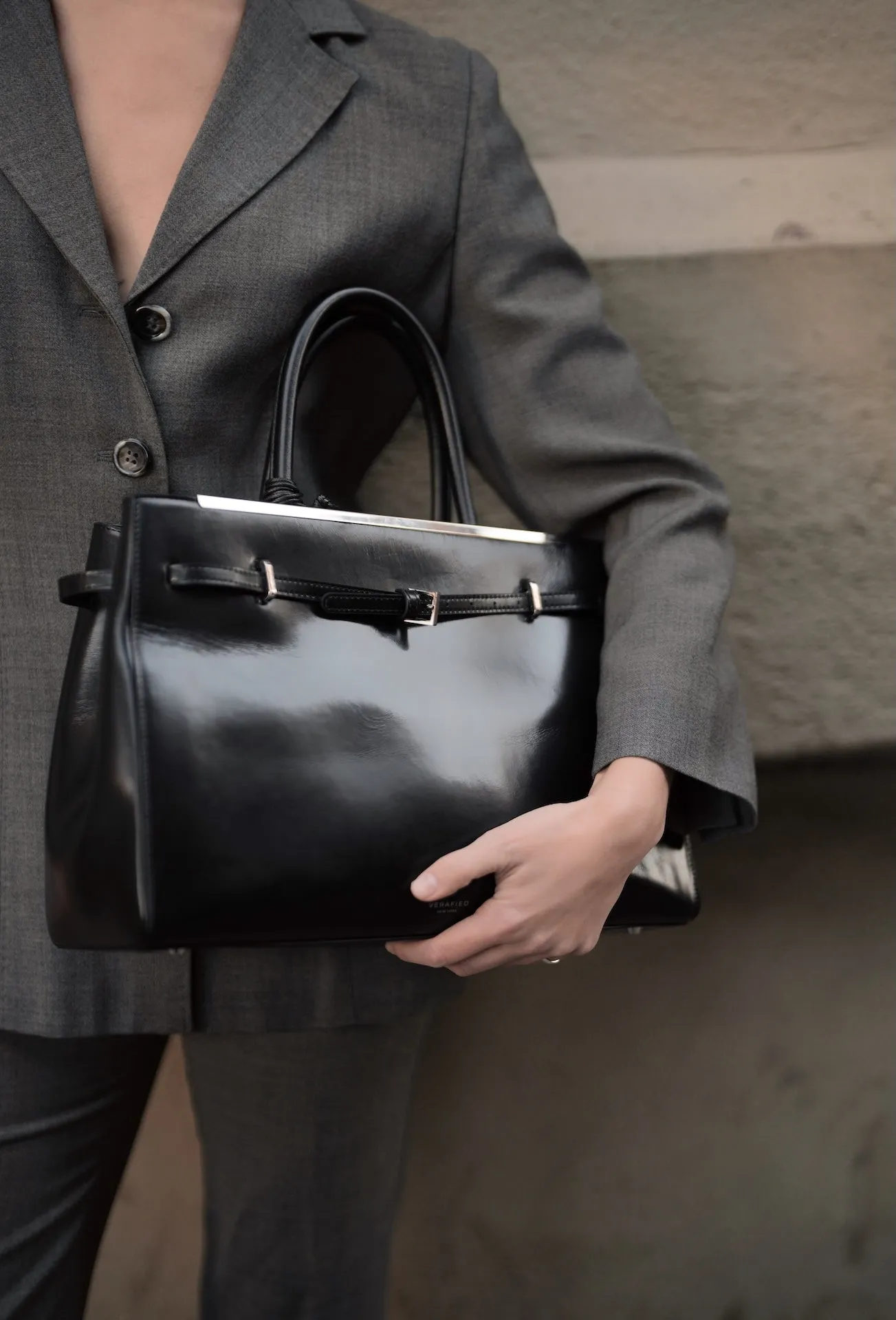 Noir Leather Book Tote Bag 33 sold by VERAFIED product image thumbnail 2