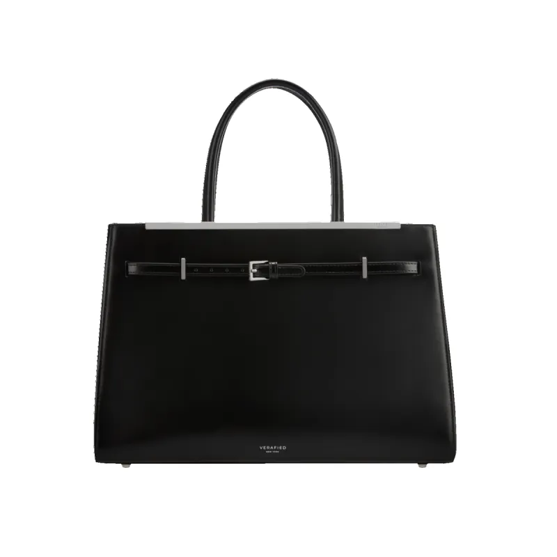 Noir Leather Book Tote Bag 33 sold by VERAFIED