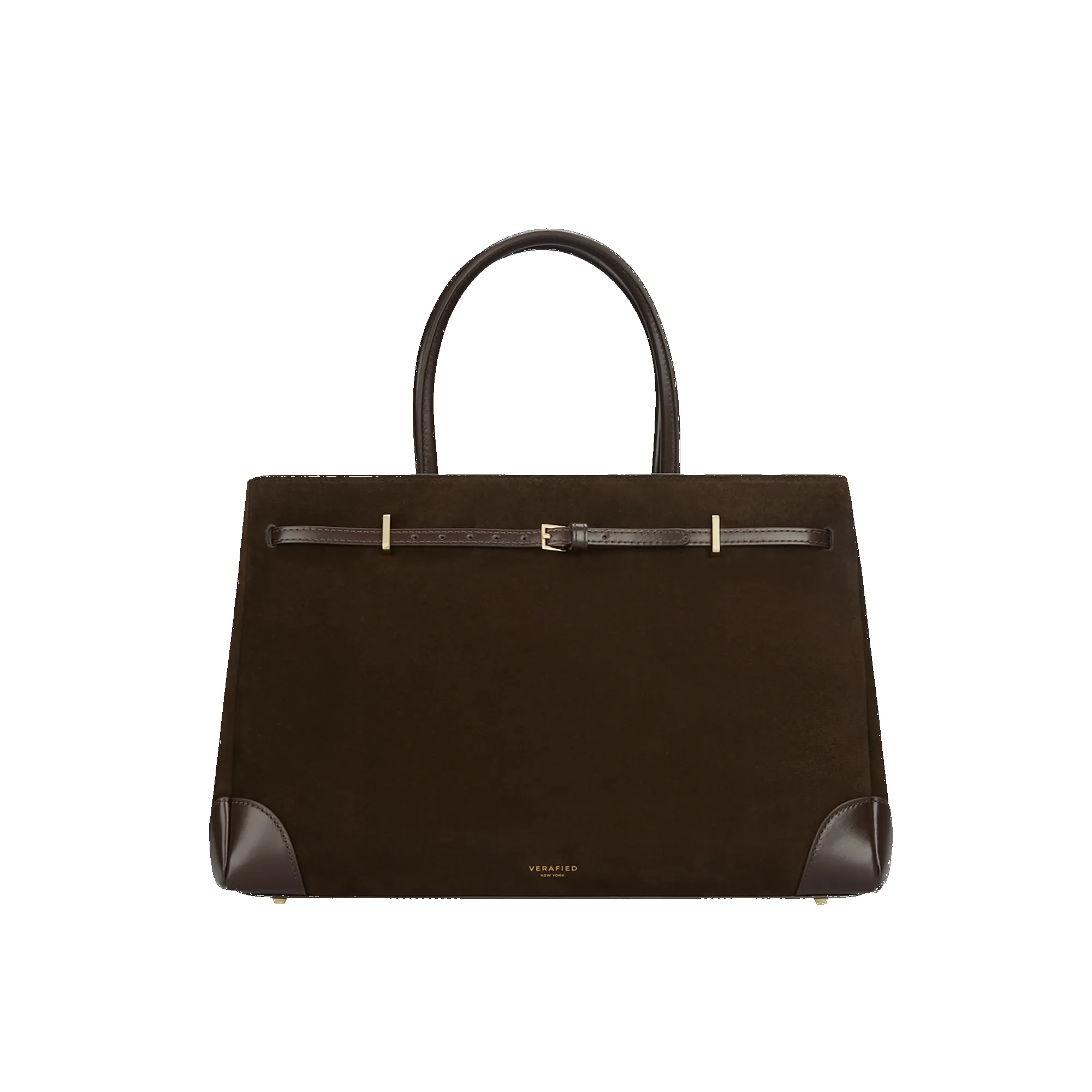 Espresso Suede Book Tote Bag 33 sold by VERAFIED