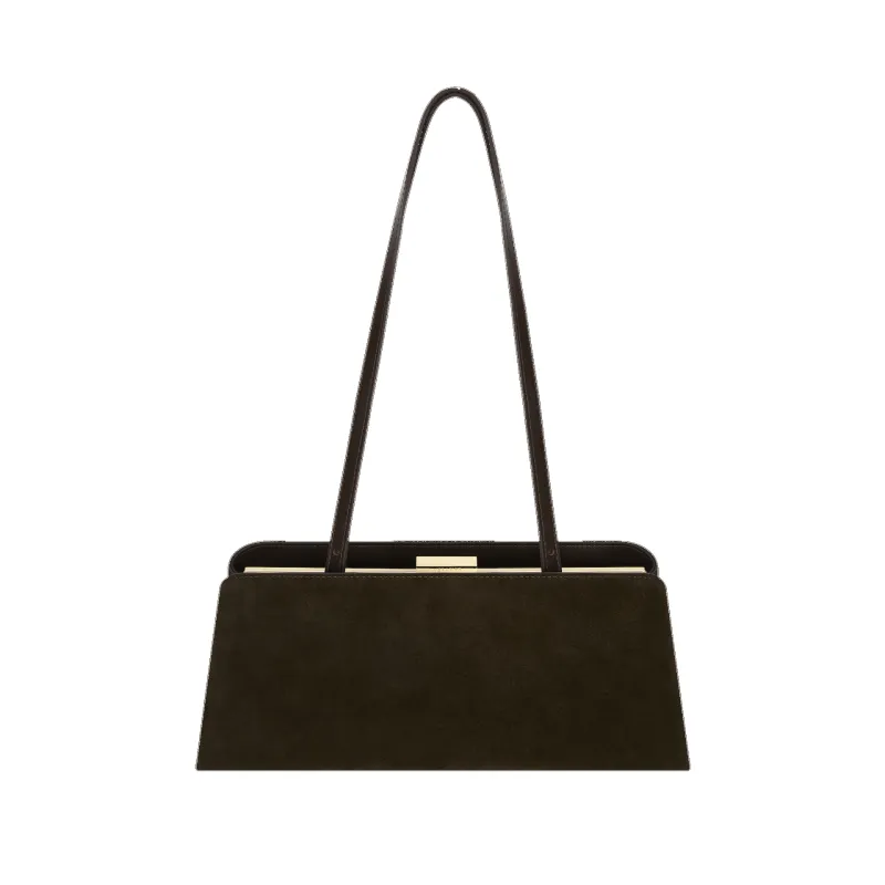 Espresso Suede Éclair Bag sold by VERAFIED