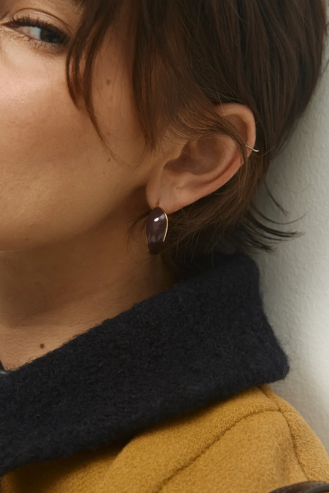 Chocolate Orbit Hoop Earrings sold by VERAFIED product image thumbnail 4