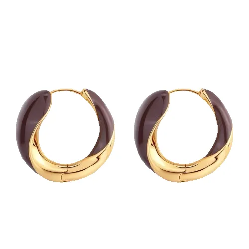 Chocolate Orbit Hoop Earrings sold by VERAFIED product image thumbnail 3