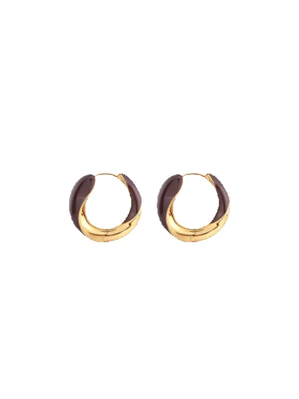 Chocolate Orbit Hoop Earrings made by VERAFIED