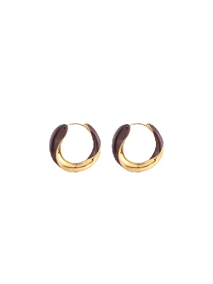 Chocolate Orbit Hoop Earrings sold by VERAFIED