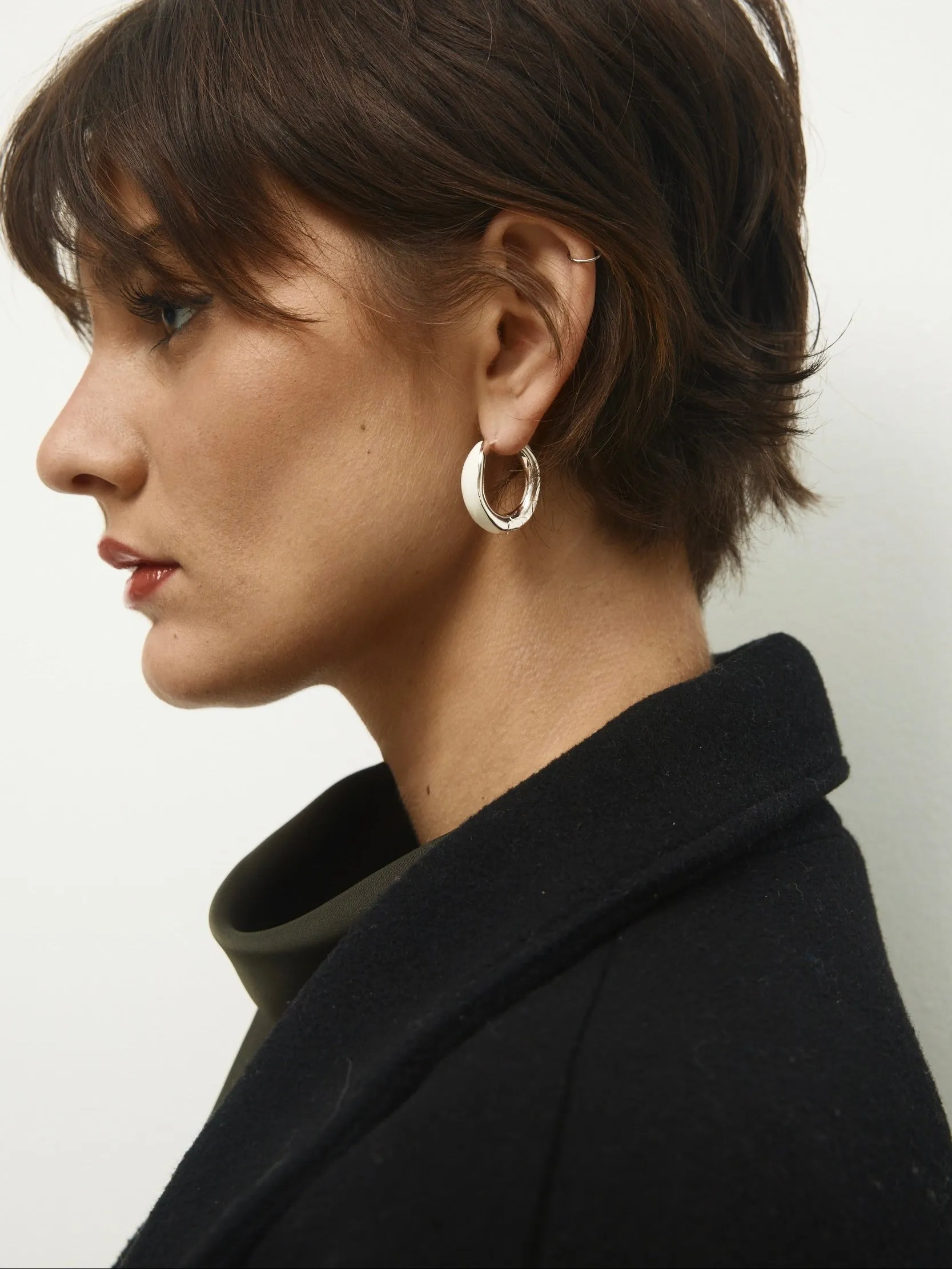 Ivory Orbit Hoop Earrings sold by VERAFIED product image thumbnail 2