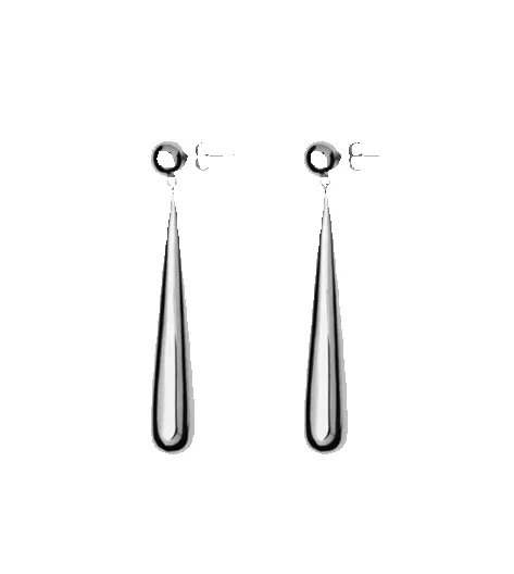Silver Tapered Drop Earrings sold by VERAFIED