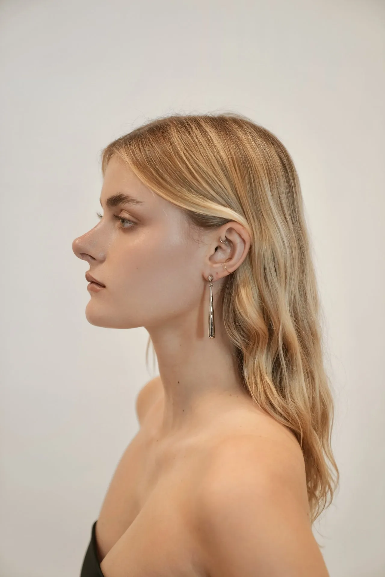 Silver Tapered Drop Earrings sold by VERAFIED product image thumbnail 4