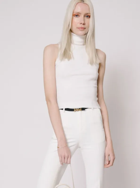 White Cashmere Turtleneck Top sold by VERAFIED