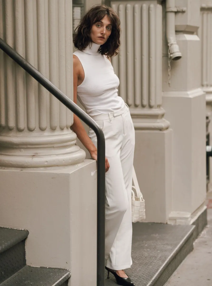 White Posh Suit Pants (Final Sale) sold by VERAFIED