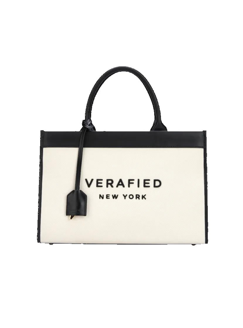 Leather-trimmed Canvas Tote (Final Sale) sold by VERAFIED product image thumbnail 3
