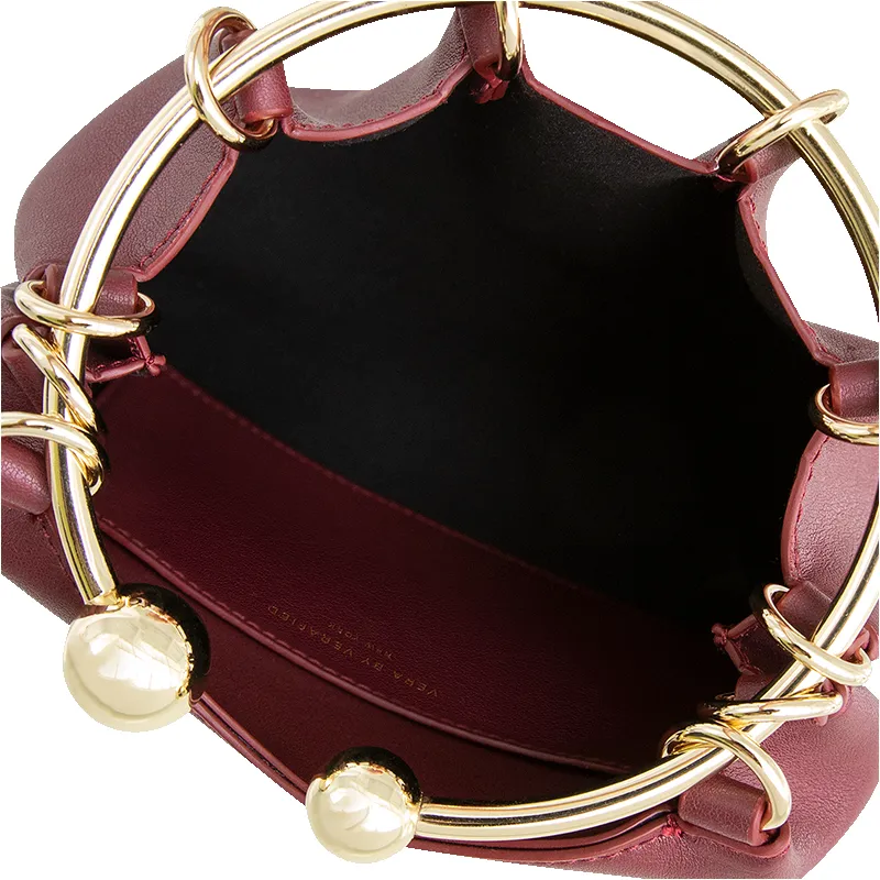 Burgundy Ring Handle Bag sold by VERAFIED product image thumbnail 5
