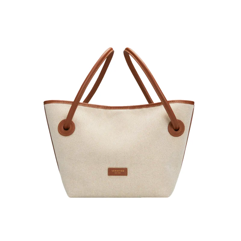 Leather-trimmed Canvas Bucket Bag(Final Sale) sold by VERAFIED