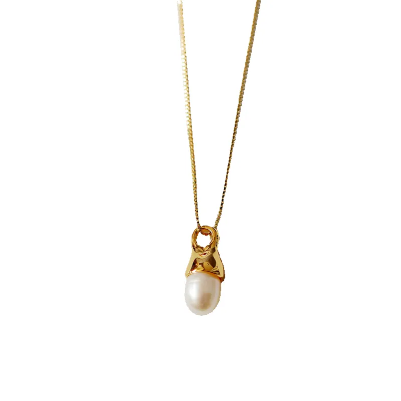 Anne Pearl Drop Necklace sold by VERAFIED