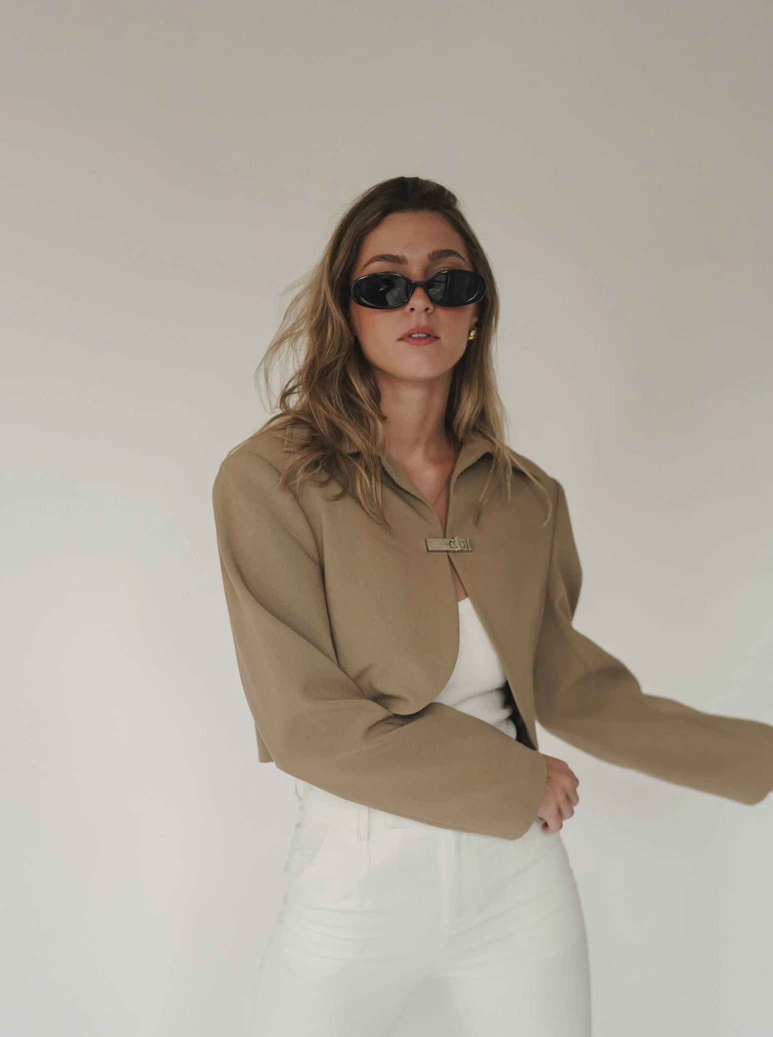 Khaki Crop Jacket sold by VERAFIED product image thumbnail 2
