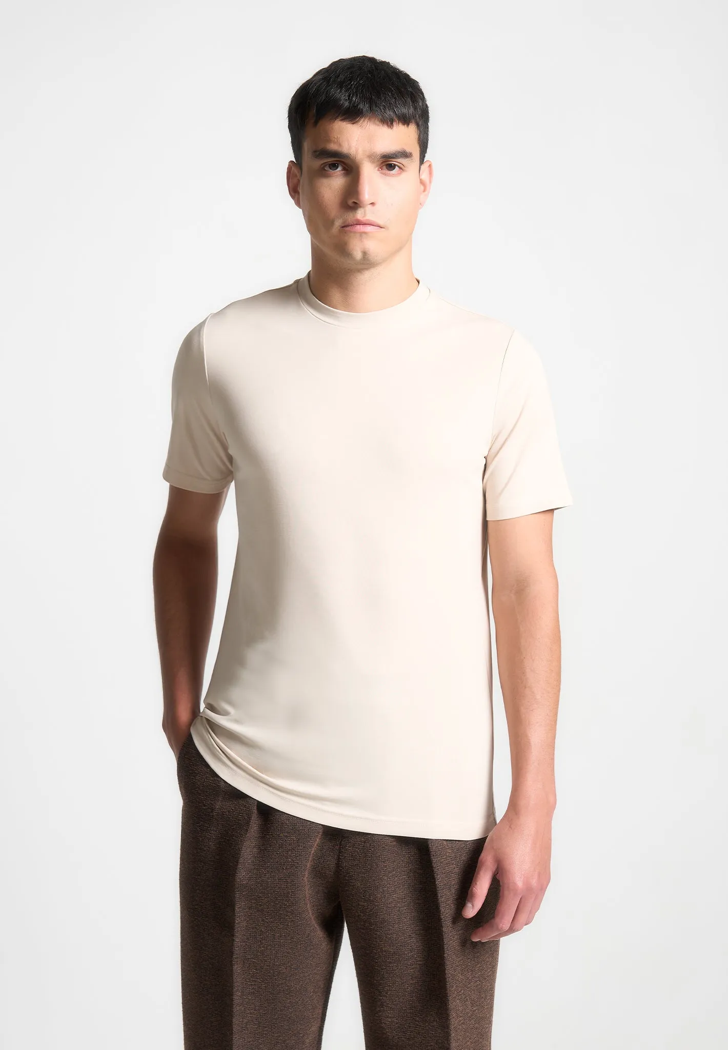 Armand - Fitted Luxe T-Shirt - Cream sold by Maniere De Voir product image thumbnail 3
