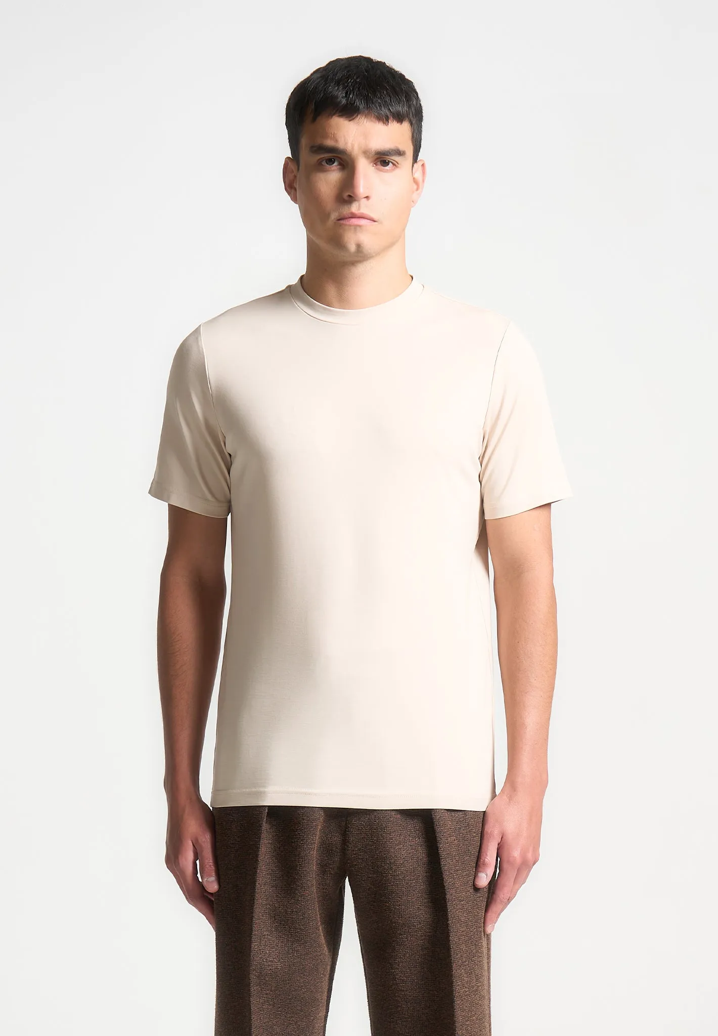 Armand - Fitted Luxe T-Shirt - Cream sold by Maniere De Voir