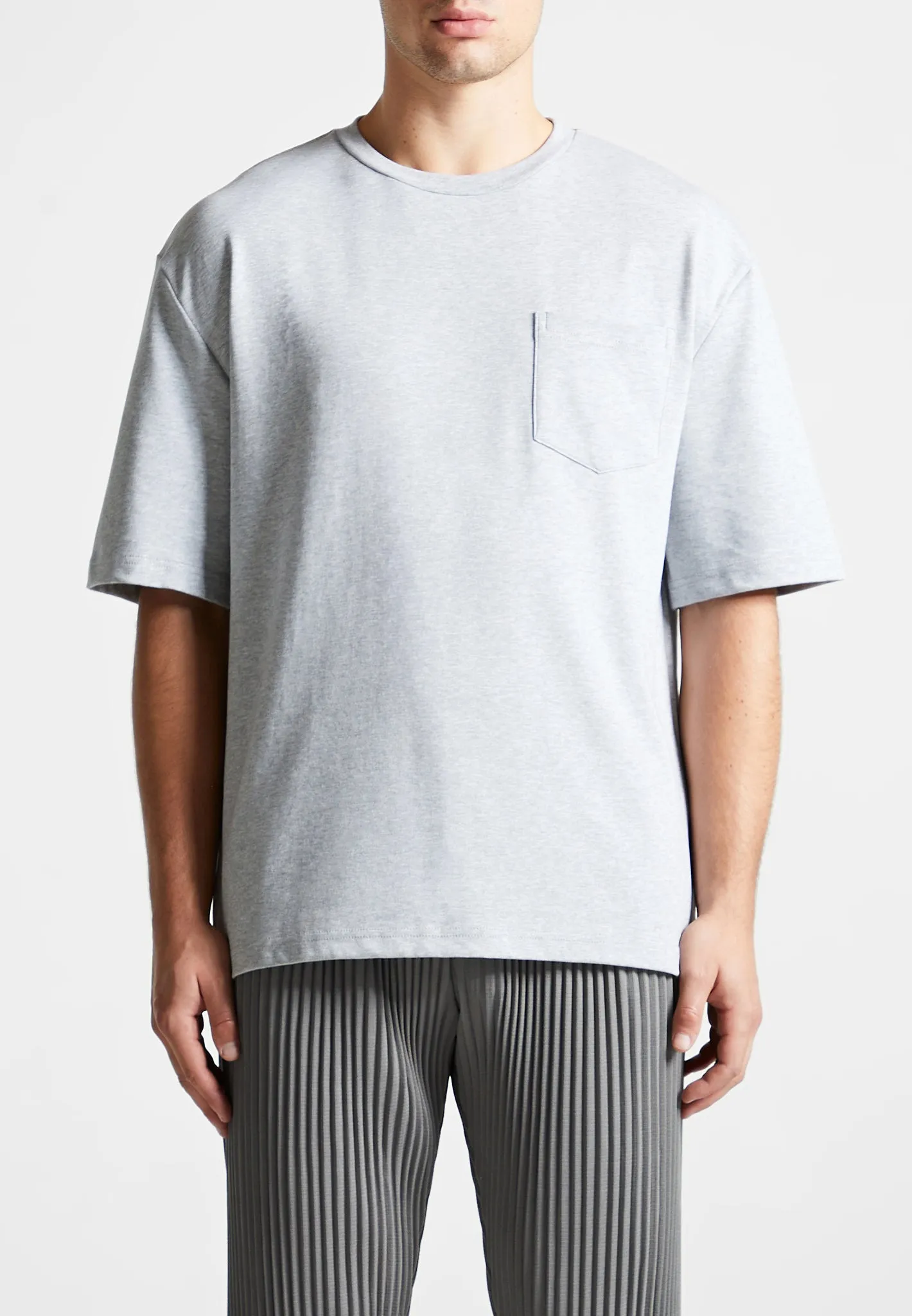 Oversized Fit Cotton T-Shirt - Grey sold by Maniere De Voir product image thumbnail 3