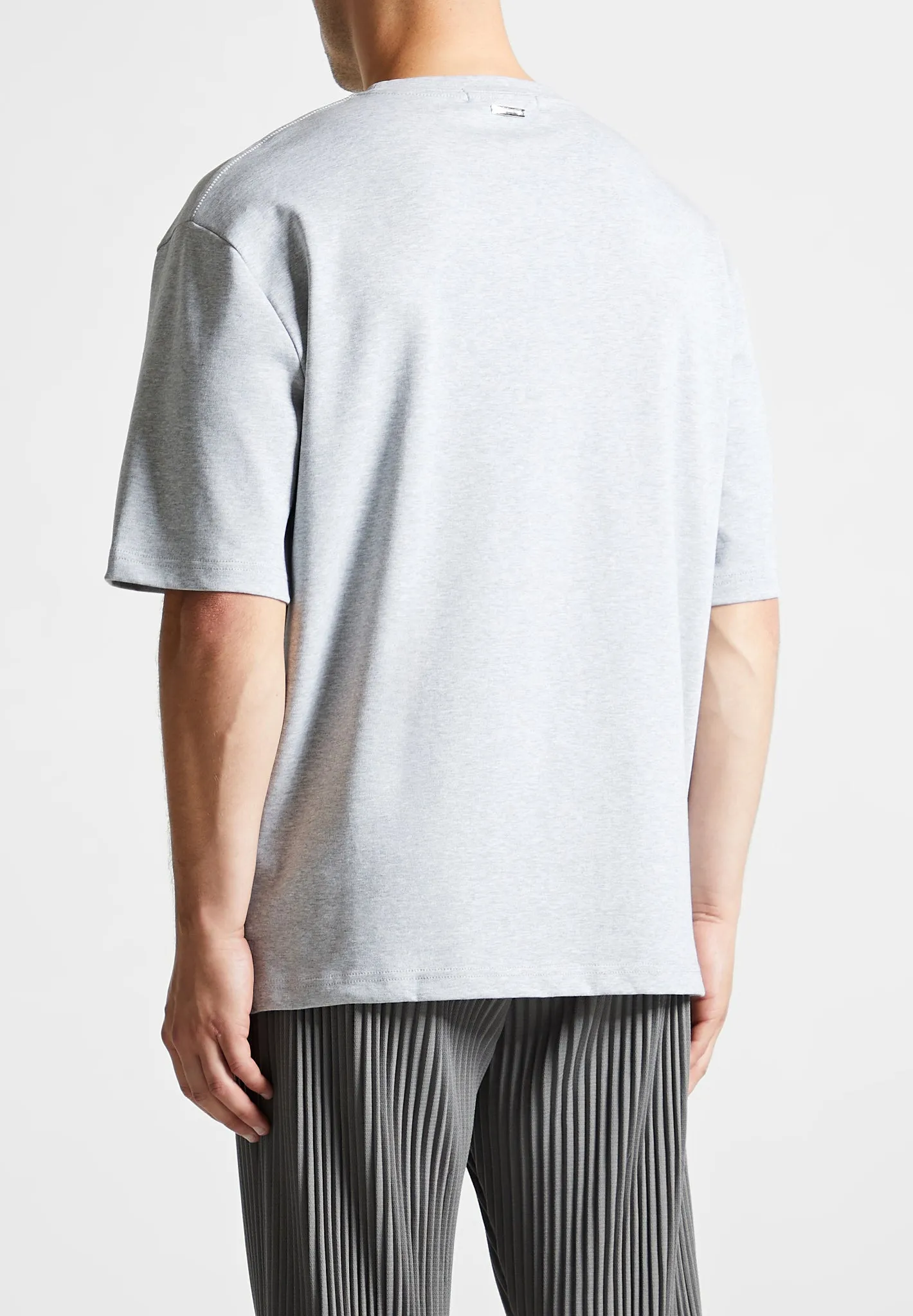Oversized Fit Cotton T-Shirt - Grey sold by Maniere De Voir product image thumbnail 5
