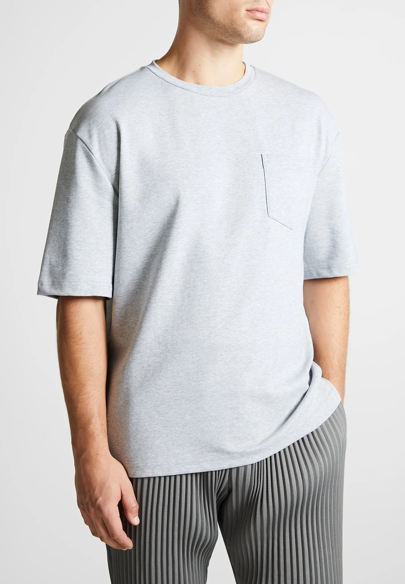 Oversized Fit Cotton T-Shirt - Grey sold by Maniere De Voir product image thumbnail 2