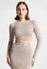 Two-Tone Ribbed Knit Top - Beige sold by Maniere De Voir