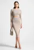 Two-Tone Ribbed Knit Top - Beige sold by Maniere De Voir