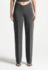 Curved Waist Tailored Trousers - Dark Grey sold by Maniere De Voir