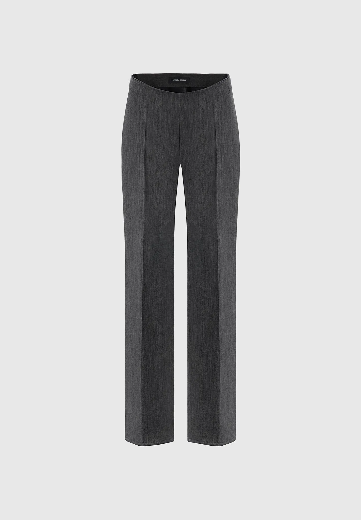 Curved Waist Tailored Trousers - Dark Grey sold by Maniere De Voir product image thumbnail 5