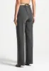 Curved Waist Tailored Trousers - Dark Grey sold by Maniere De Voir
